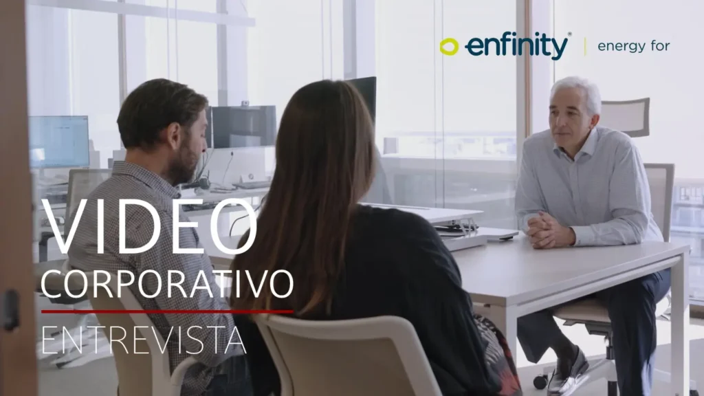 Entrevista en una oficina para la producción de un vídeo corporativo de Enfinity